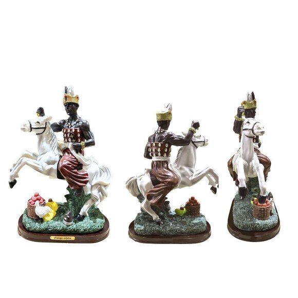 Shango Orisha Figurine White Horse Chango Statue African God of Thunder - Picture 10 of 10